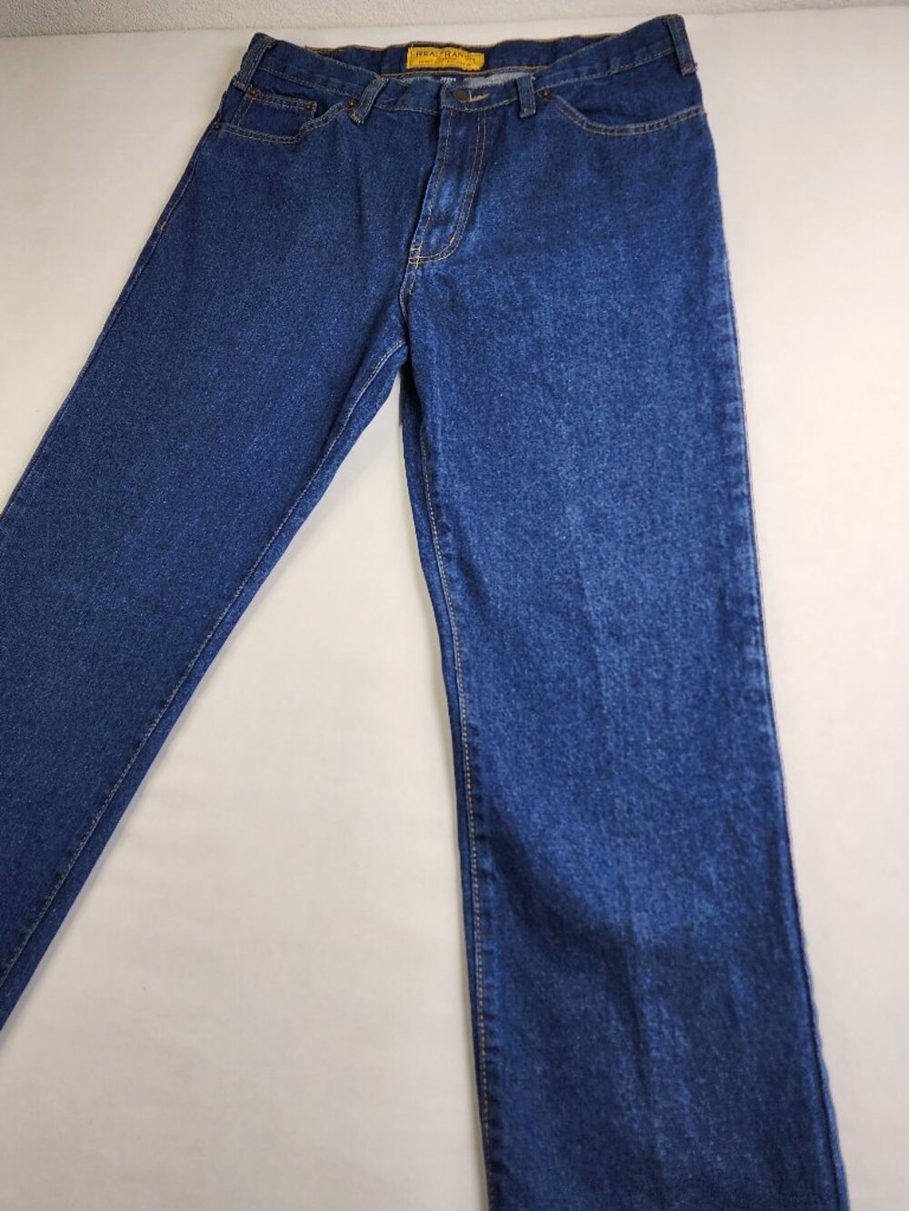 Real Ranch Men’s 34X34 Lower Rise Relaxed Fit Straight Premium Jeans Work Denim